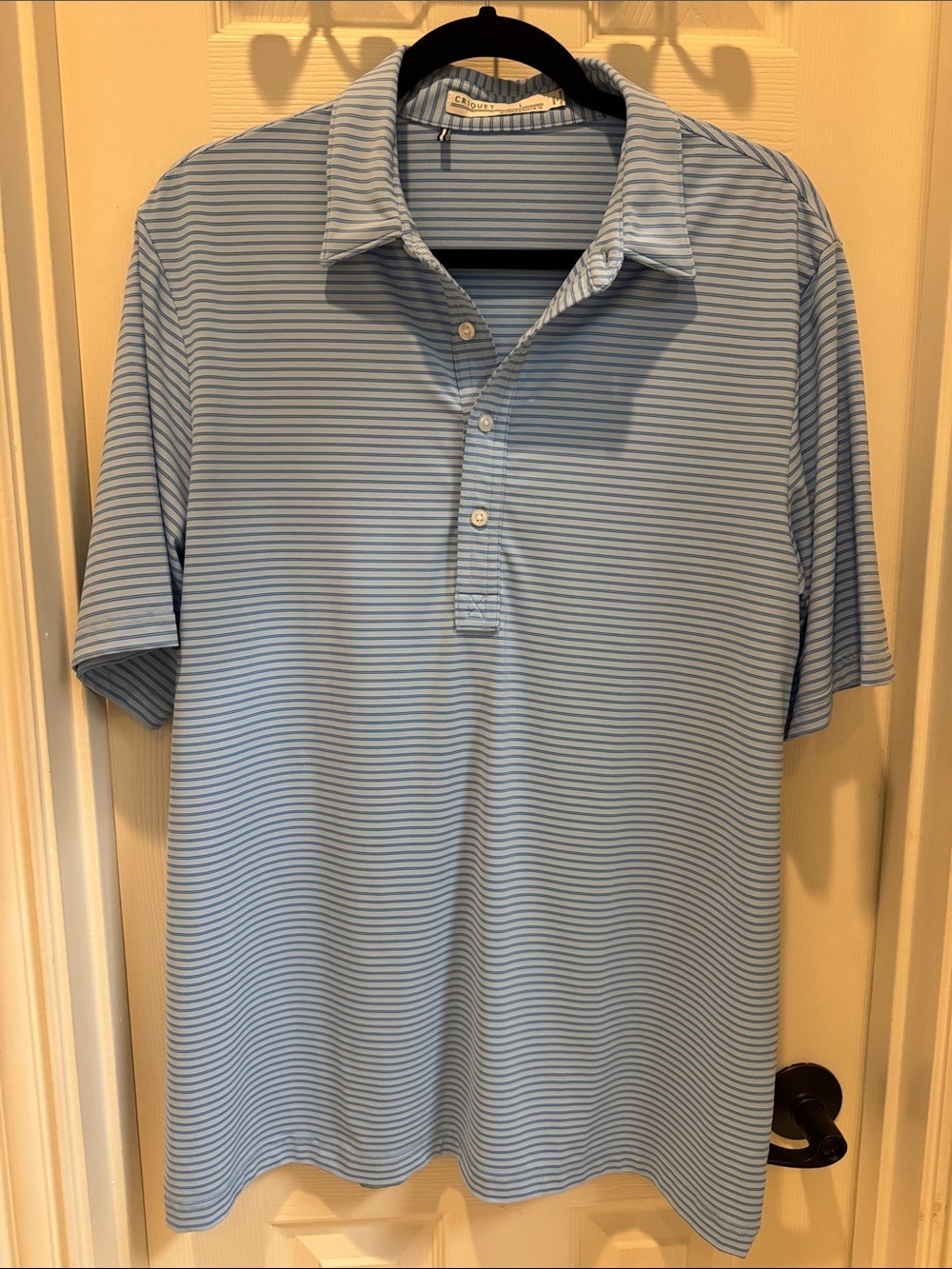 Criquet Light Blue Striped Polo